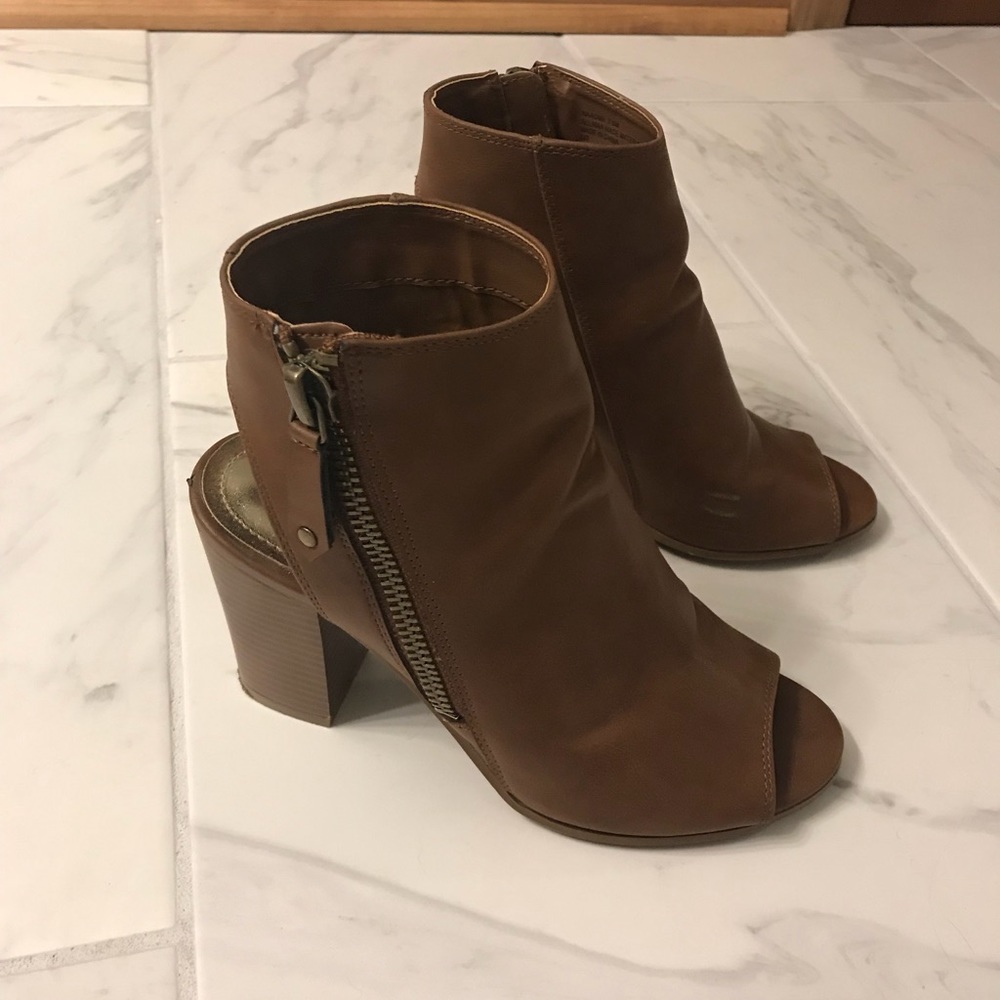 Madden Girl leather zip heels